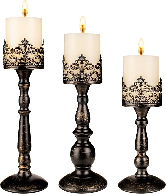 Vintage Candle Holder for Table Centerpiece Gothic Candle Stand Set