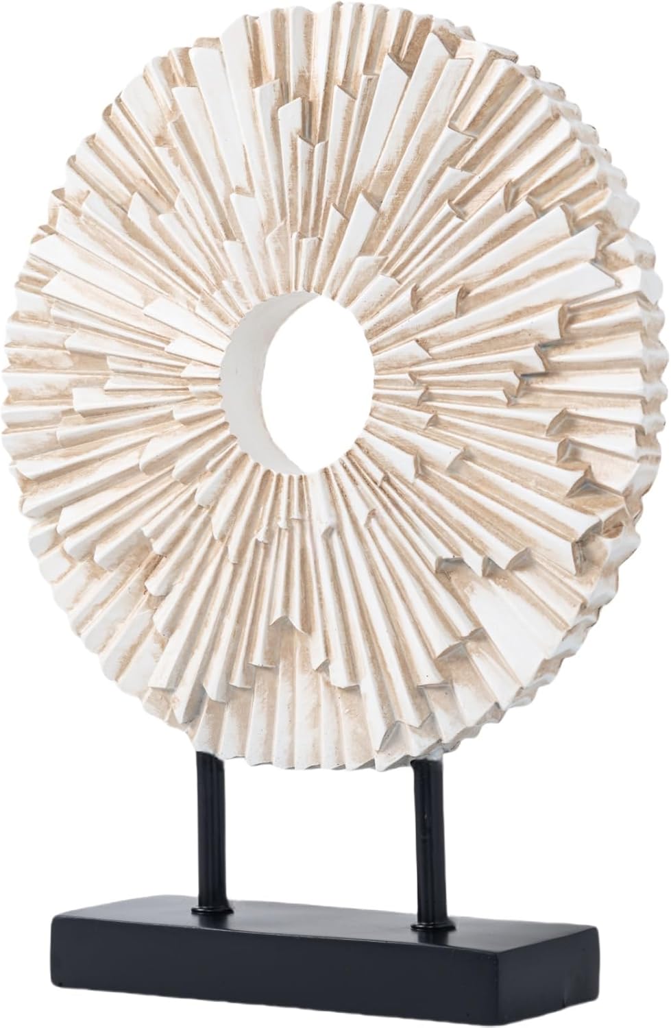 Minimalist Round Statue Above Cabinet Decor Kitchen, Modern Decorative Sculpture Home Decorations for Living Room Coffee Table, Office Decor Items, Center Pieces Decoration (White)