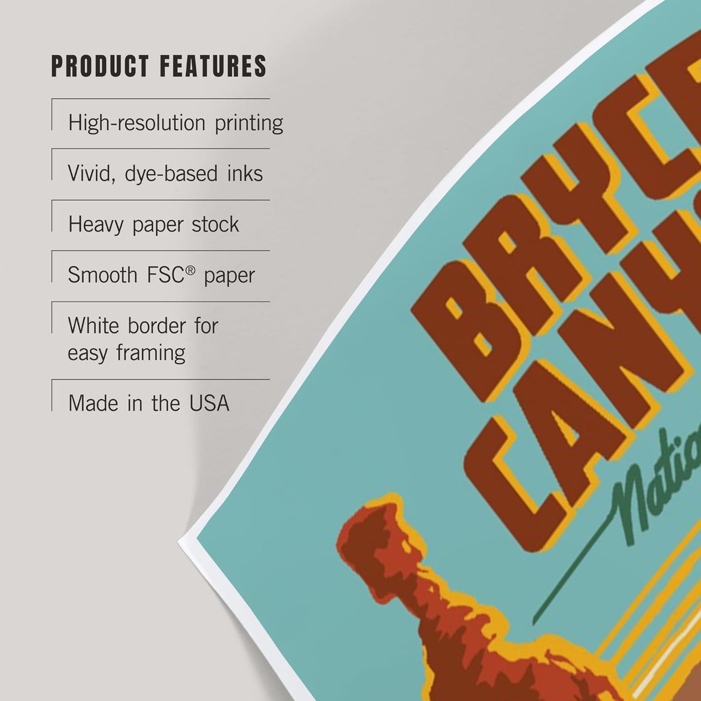 Lantern Press 12x18 Inch Art Print Wall Decor, Bryce Canyon National Park, Utah, Explorer Series, Bryce Canyon