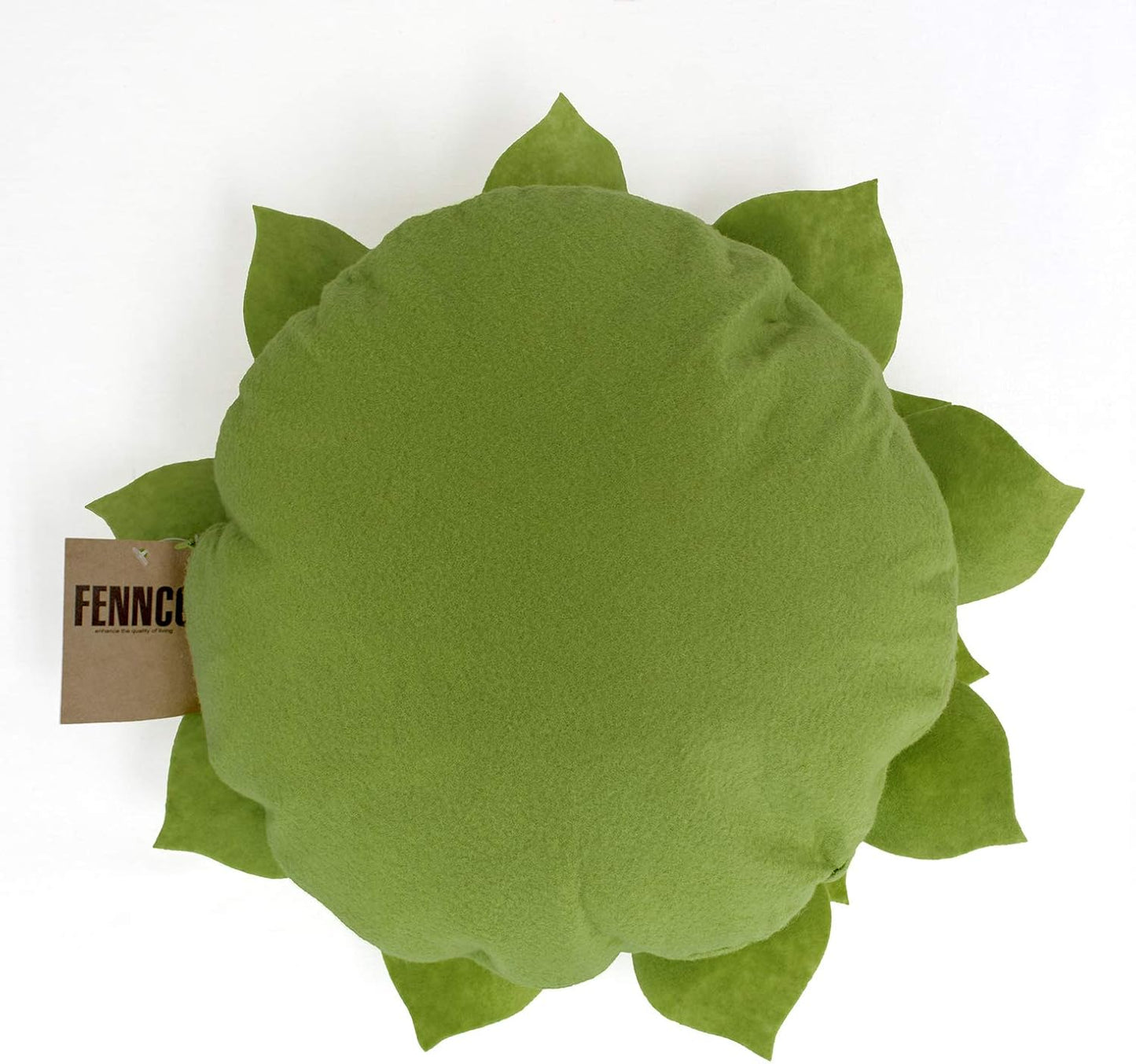 Fennco Styles Handmade 3D Heart-Shaped Petals Flower Decorative Throw Pillow Cover Only - 13" Round Floral Pillow Case for Couch, Home Décor and Holiday, Housewarming Gift (Kiwi)