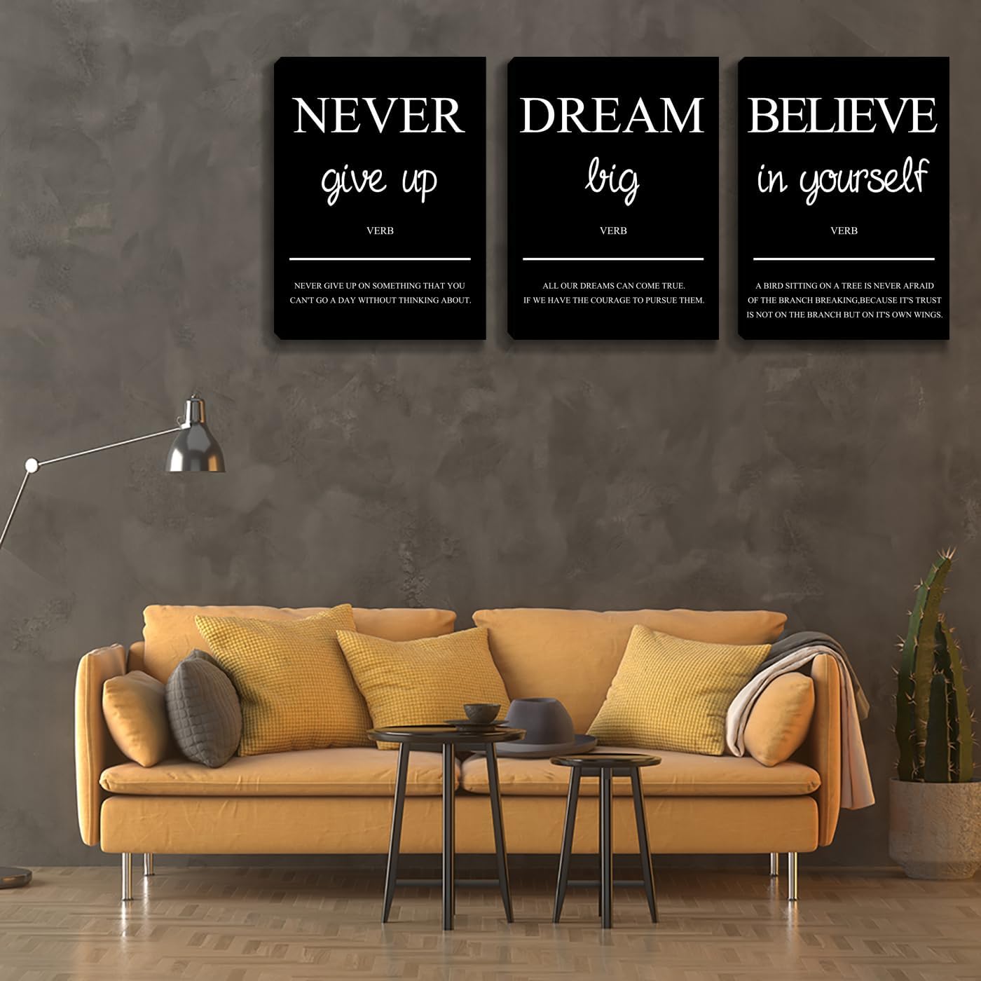 Inspirational Motivational Wall Art for Office Canvas Print Poster Wall Decor Black Painting Pictures Framed Artwork Decorations for Living Room Bedroom Gym Home Decor (60”Wx28”H)