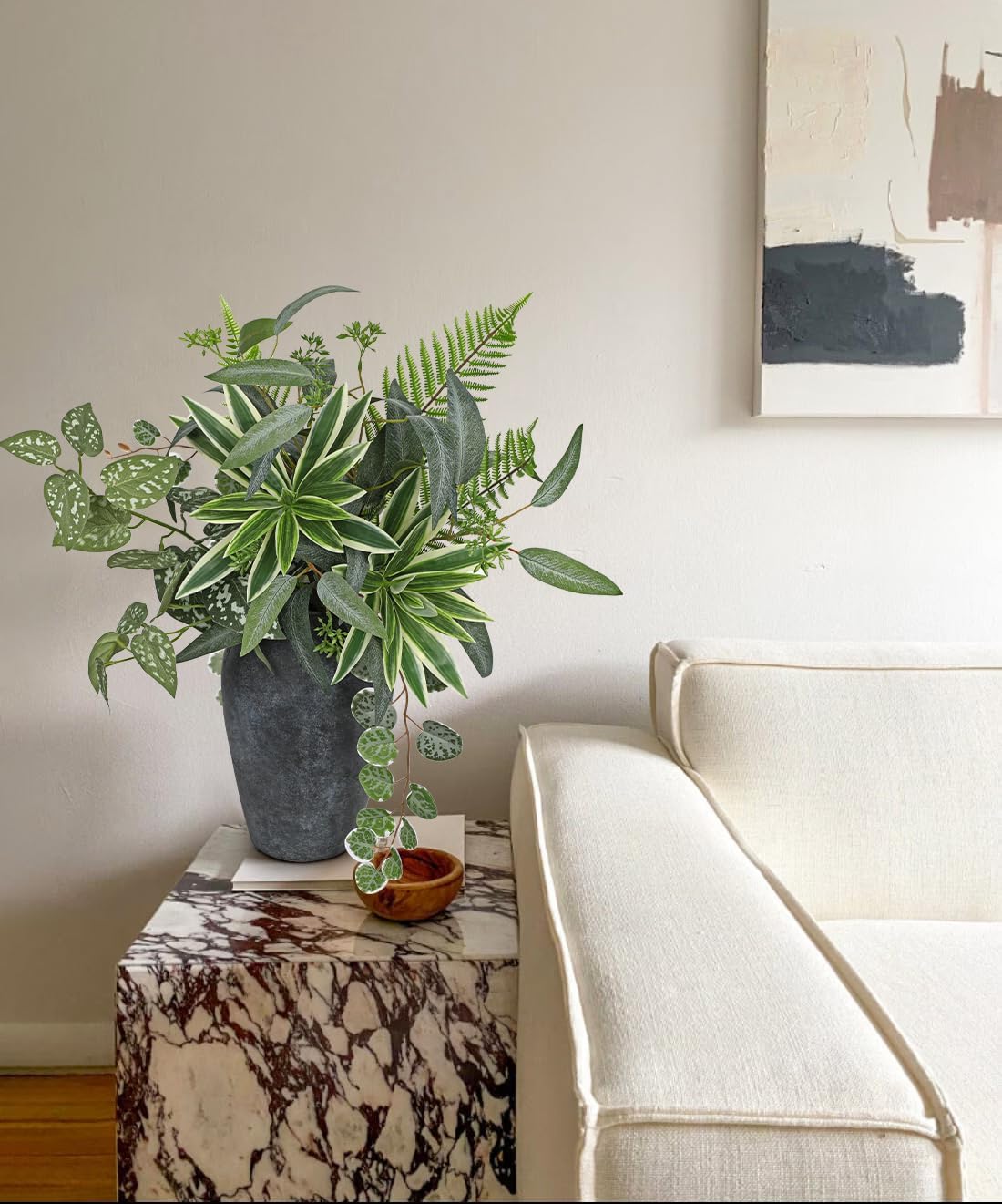 DILATATA Artificial Greenery Stems Box Set, 5 Kinds Mixed Eucalyptus Leaves Trailing Vine Plant Dracaena Faux Plants for DIY Bouquets Wedding Floral Arrangements Table Centerpieces Vase Decor