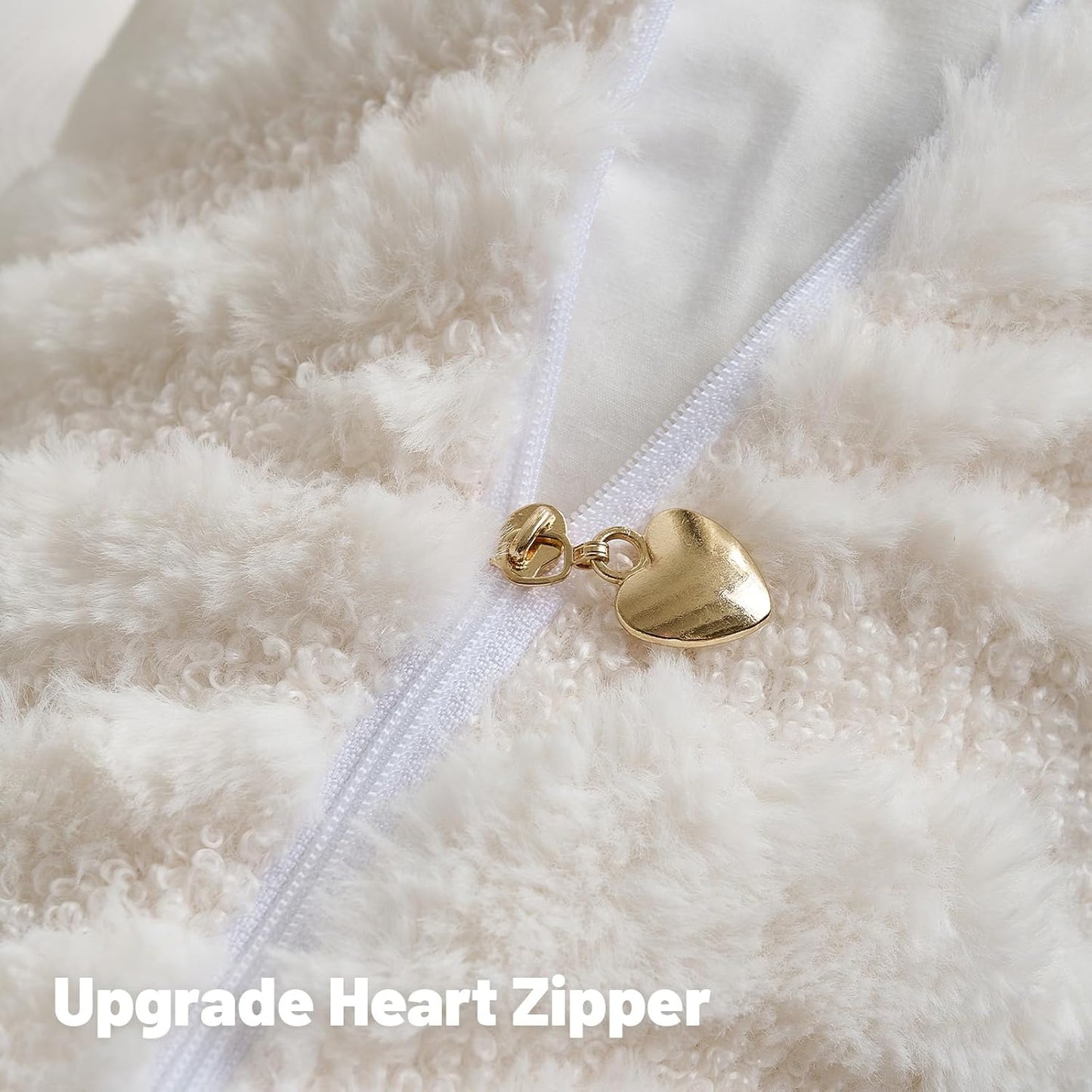 FUTEI White Decorative Throw Pillow Covers 16x16 Inch Set of 2,Soft Faux Fur Geometric Shapes Texture Cushion Case,Boho Home Decor for Couch Bed Living Room