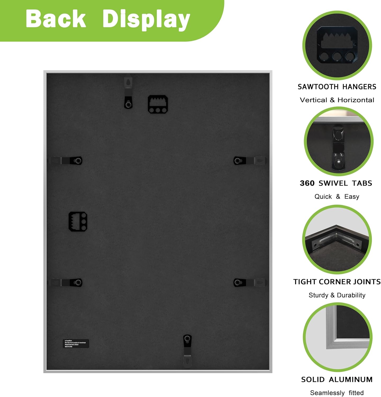 FrameWorks 12x16 Matted to 8x12 Picture Frame – Aluminum Frame w/Tempered Glass, Removable Mat for Photos, Posters, Art, Stylish Wall Frame for Home Decor, Gallery Walls, Office, Living Room - Silver