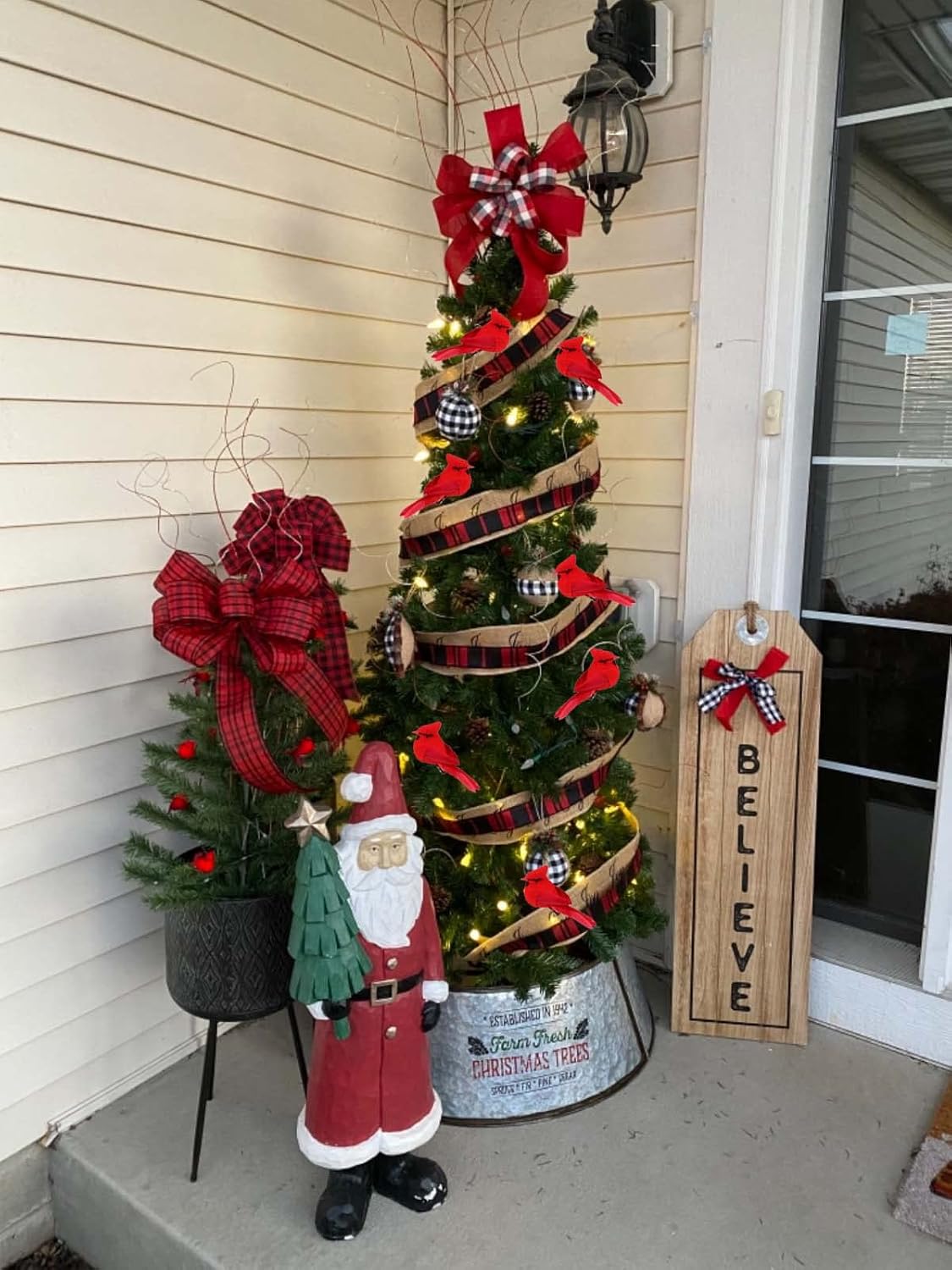 KLEWEE 36 Pcs Small Artificial Red Cardinal Birds, Clip On Christmas Red Cardinal Ornaments for Christmas Tree Decorations, Wreath, Centerpiece and Crafts