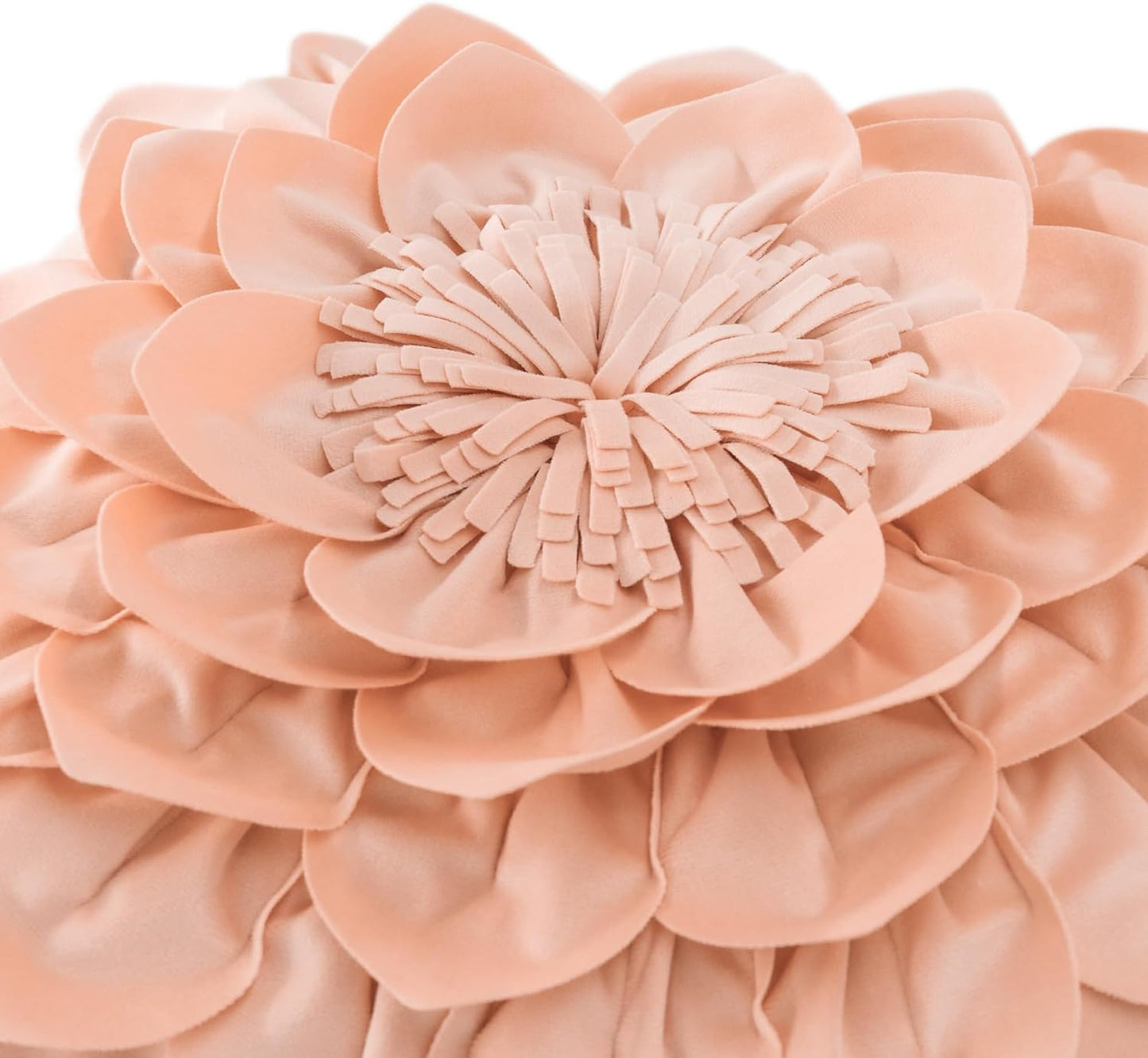 Decorative 3D Flower Throw Pillow Covers Handmade Pillowcases for Sofa Bed Home Room Decor 18 x 18 Inch Peach Pink