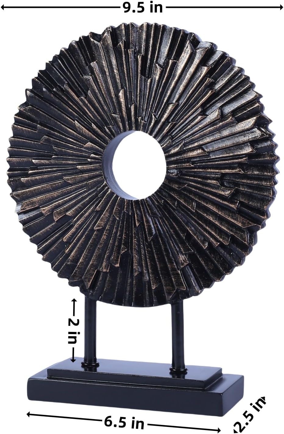 Minimalist Round Statue Above Cabinet Decor Kitchen, Modern Decorative Sculpture Home Decorations for Living Room Coffee Table, Office Decor Items, Center Pieces Decoration (Black)