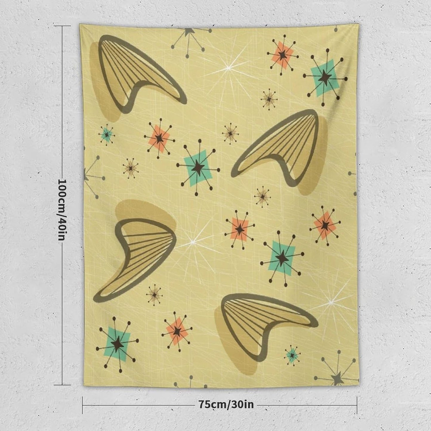 ICMOLYYENLO Boho Medieval Cat Tapestry, Abstract Atomic Starburst Geometric Aesthetic Art Wall Hanging For Bedroom Living Room Dormitory 40x60 Inches