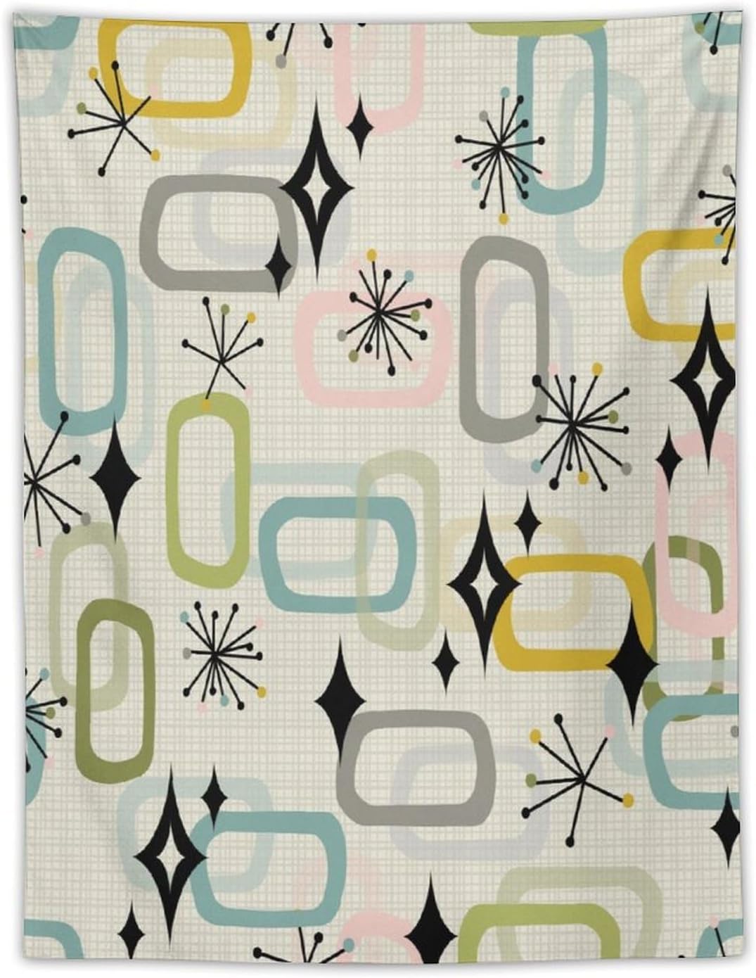 ICMOLYYENLO Boho Medieval Cat Tapestry, Abstract Atomic Starburst Geometric Aesthetic Art Wall Hanging For Bedroom Living Room Dormitory 60x80 Inches