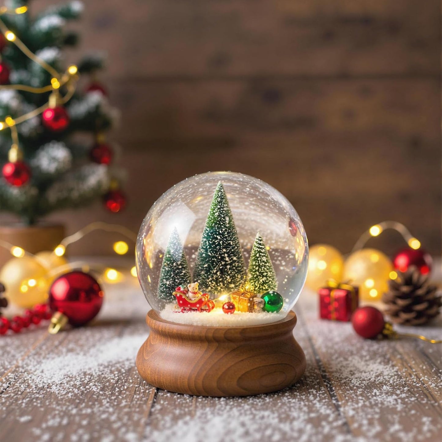 LOVEINUSA 40Pcs Mini Sisal Snow Frost Bottle Brush Trees in 5 Sizes for Christmas DIY Home Decoration and Tabletops