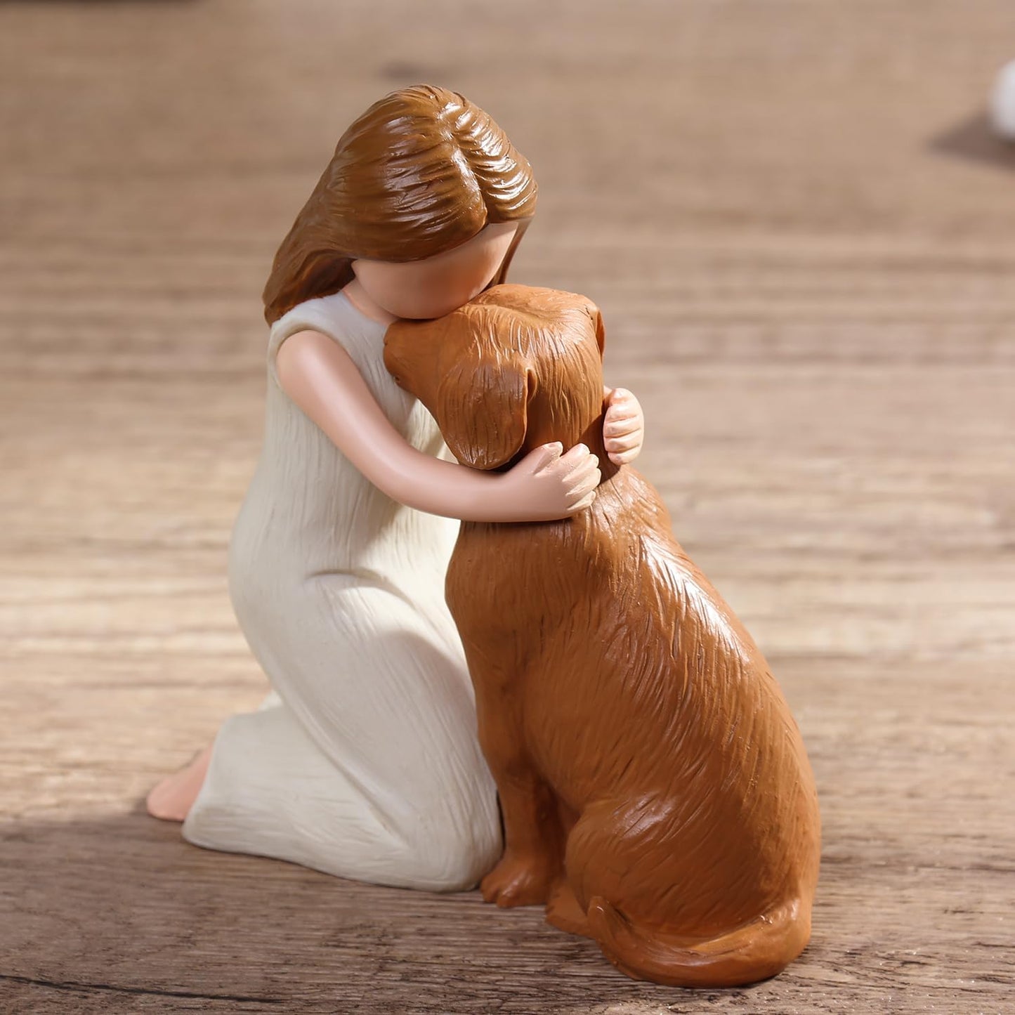 Love My Dog Figurines Statues, Dog Angel Friendship Remembrance Gifts, Sculpted Hand-Painted Figures for Dog Lovers