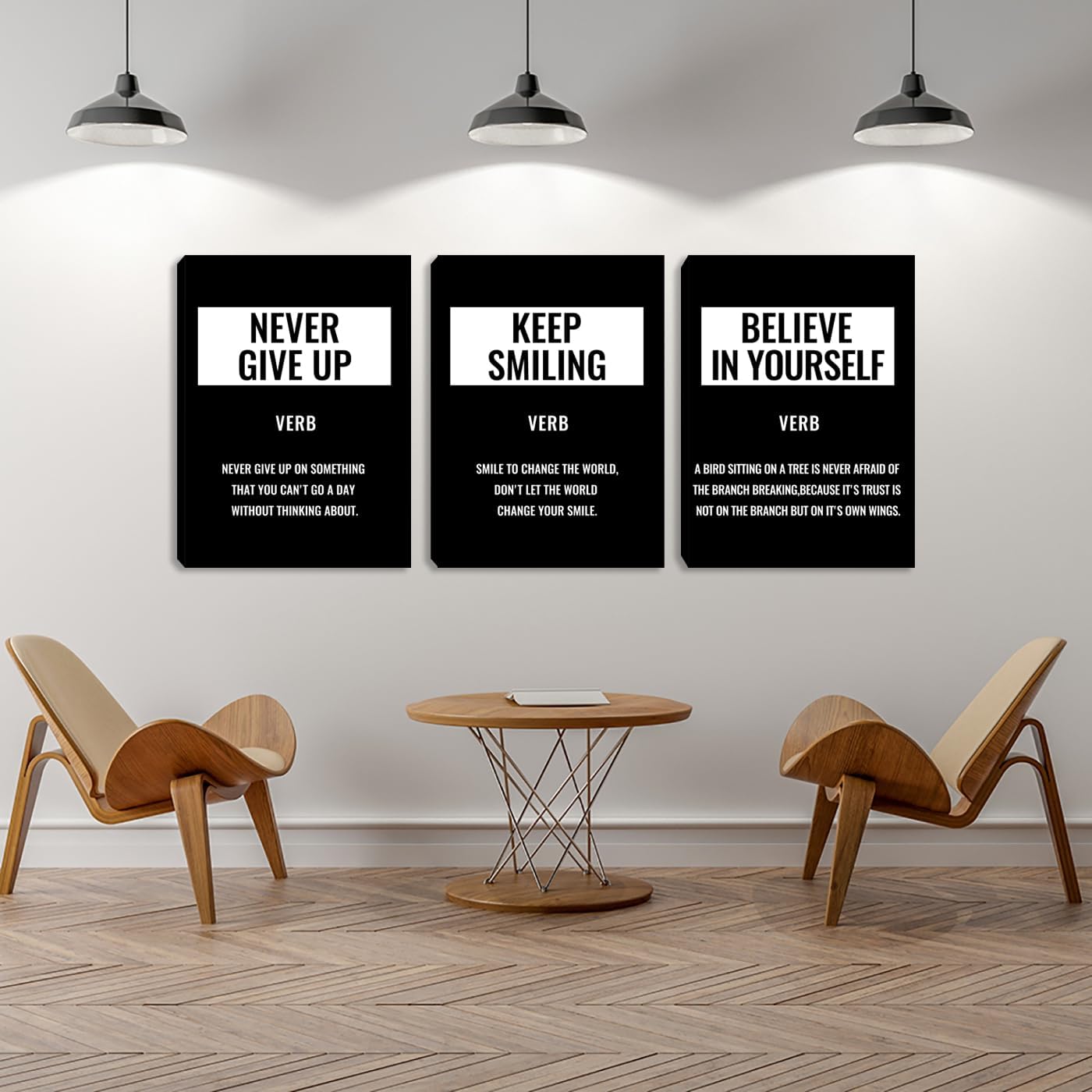 Black Motivational Canvas Wall Art Posters Inspirational Pictures Painting Prints Inspiring Quotes Wall Decor for Home Office Living Room Bedroom Classroom Framed Artwork Ready to Hang (48"Wx24"H)