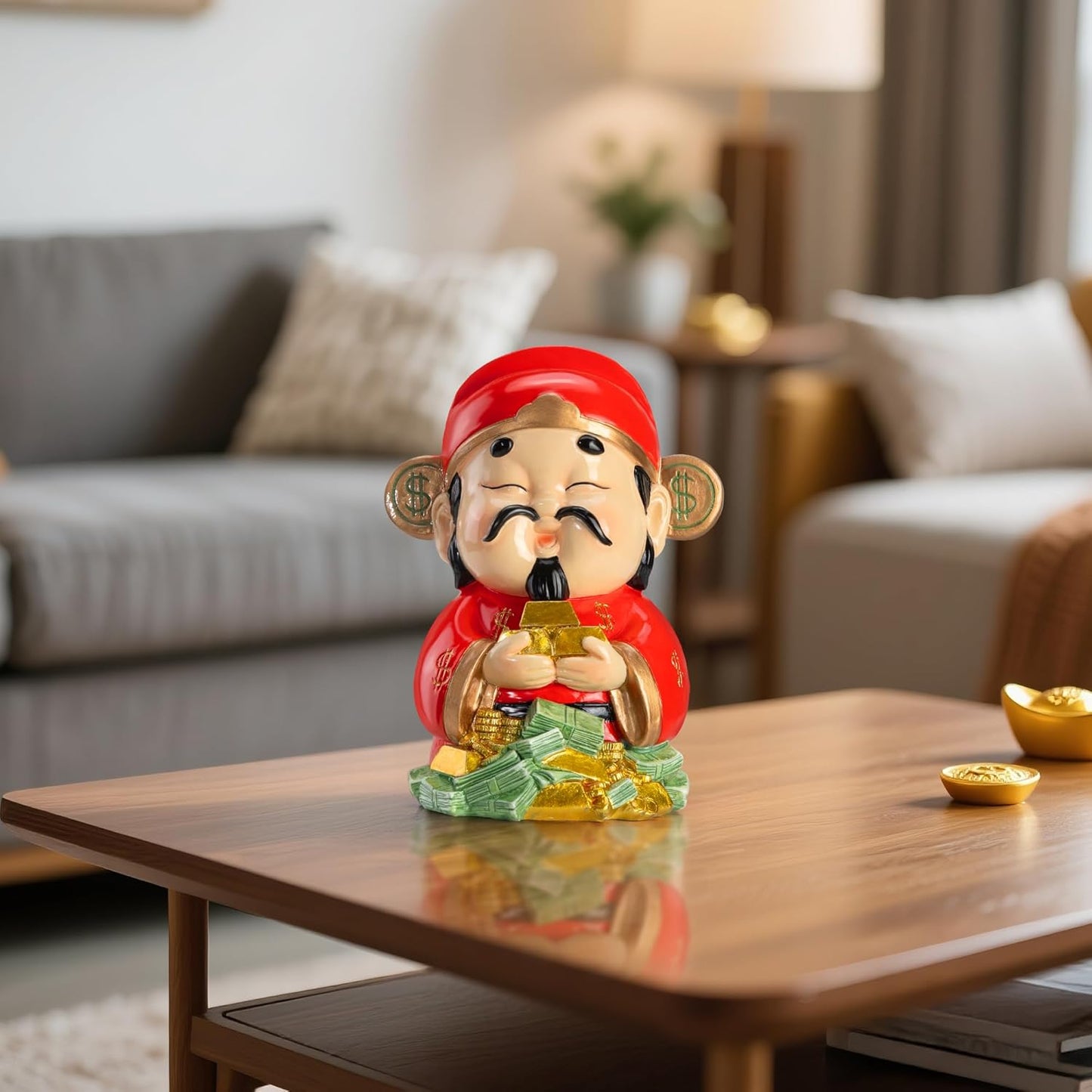 Feng Shui Wealth Statue, God of Wealth Collectible Figurine Deco Your Home, Office, Company, and Store, Bringing Good Luck and Money as a Symbol of Good Fortune