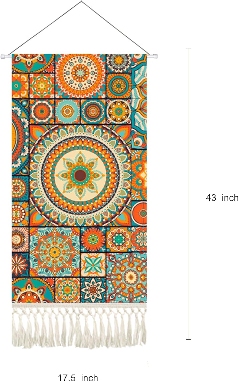 Mandala Boho Macrame Wall Hanging Tapestry For Bedroom Tapestries Vertical Art Fabric Decor Door Living Room Bohemian (Style A, 17.5 * 43)