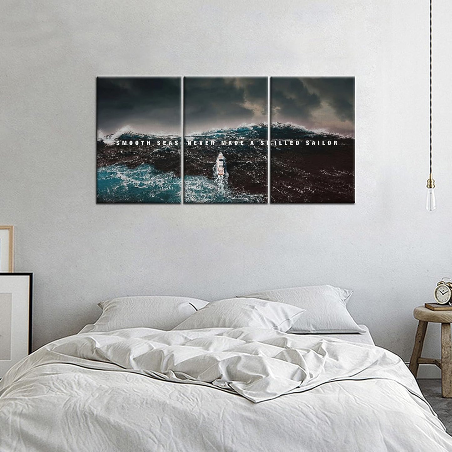 GoForArt Inspirational Canvas Wall Art, Famous Quote Prints Motivational Wall Decor, Boat Sea Poster for Office Living Room, Ocean Bedroom Dining Room Artwork Home Decoration 48x24in