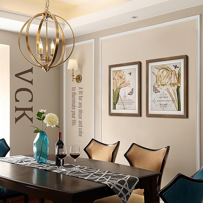 VCK 18x24 Poster Frame Brown Walnut - 3 Pack, Exclusive Natural Wood Grain Solid Wood Picture Frame, Wall Hanging