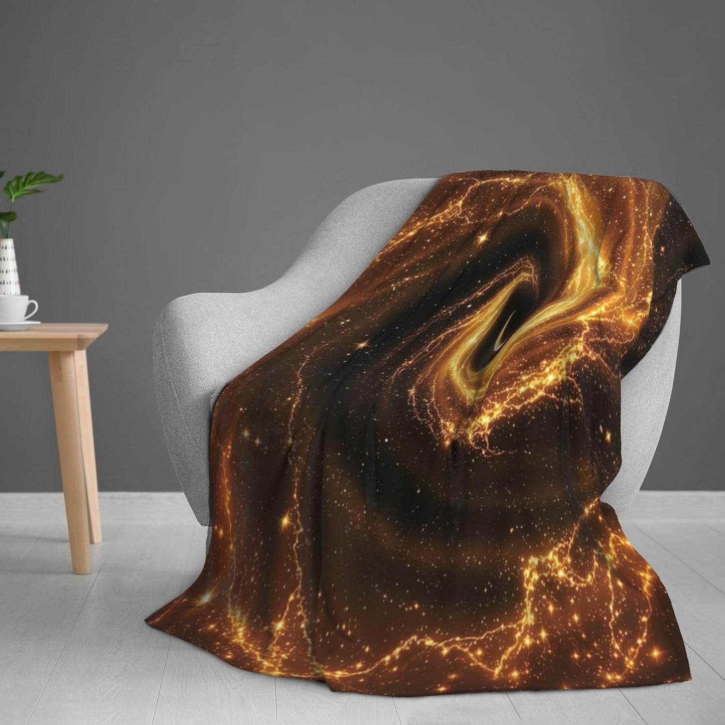Galactic Vortex Throw Blanket, Starry Sky Fuzzy Blanket, Ultra Soft Cozy Flannel Throw Blankets Lightweight Fleece Blankets for Bed Couch Sofa 60"×80"