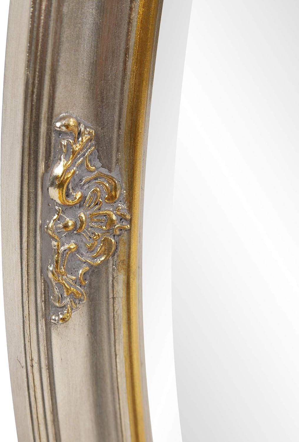 Howard Elliott Carlton Oval Decorative Wall Mounted Mirror, Stainless Steel, Bevelled Oval Hanging Vanity Mirror for Wall Decor, Hallway, Bedroom, Living Room, 22 x 32 Inch