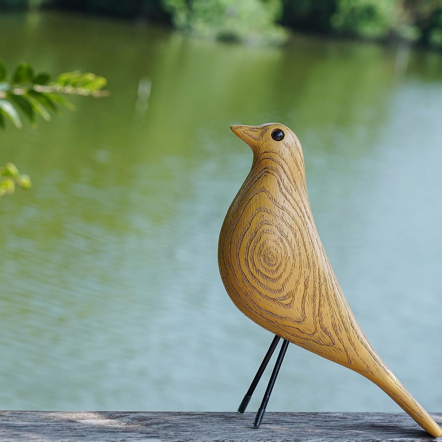 Mid Century Home Decor, House Bird, Adornment Office Home Decor, Desk Dove Ornament, Arts Pigeon Gifts, Replica Sculpture(Woodgrain, Wood Color)