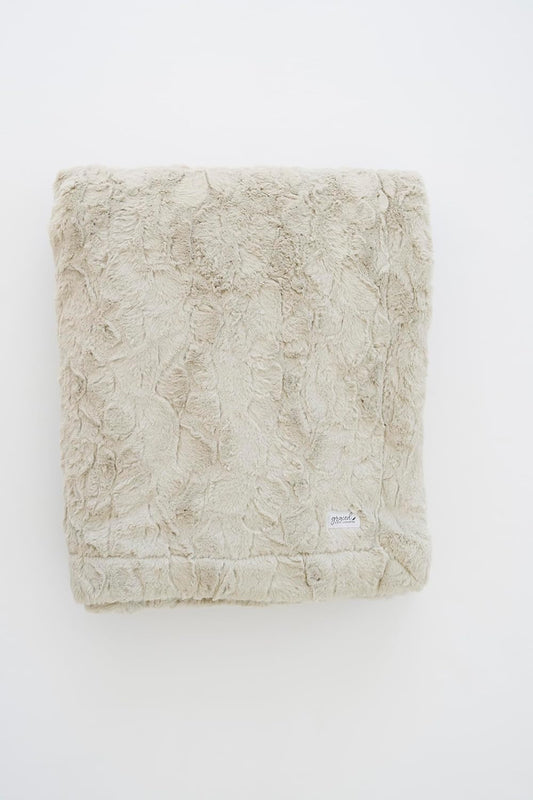 GRACED SOFT LUXURIES Feather Extra Large Faux Fur Throw Blanket | Ultra Soft & Fluffy 60x80 inches | Cozy, Thick & Warm | Perfect for Bed, Couch, and Lounging for Kids & Adults | Feather Gray