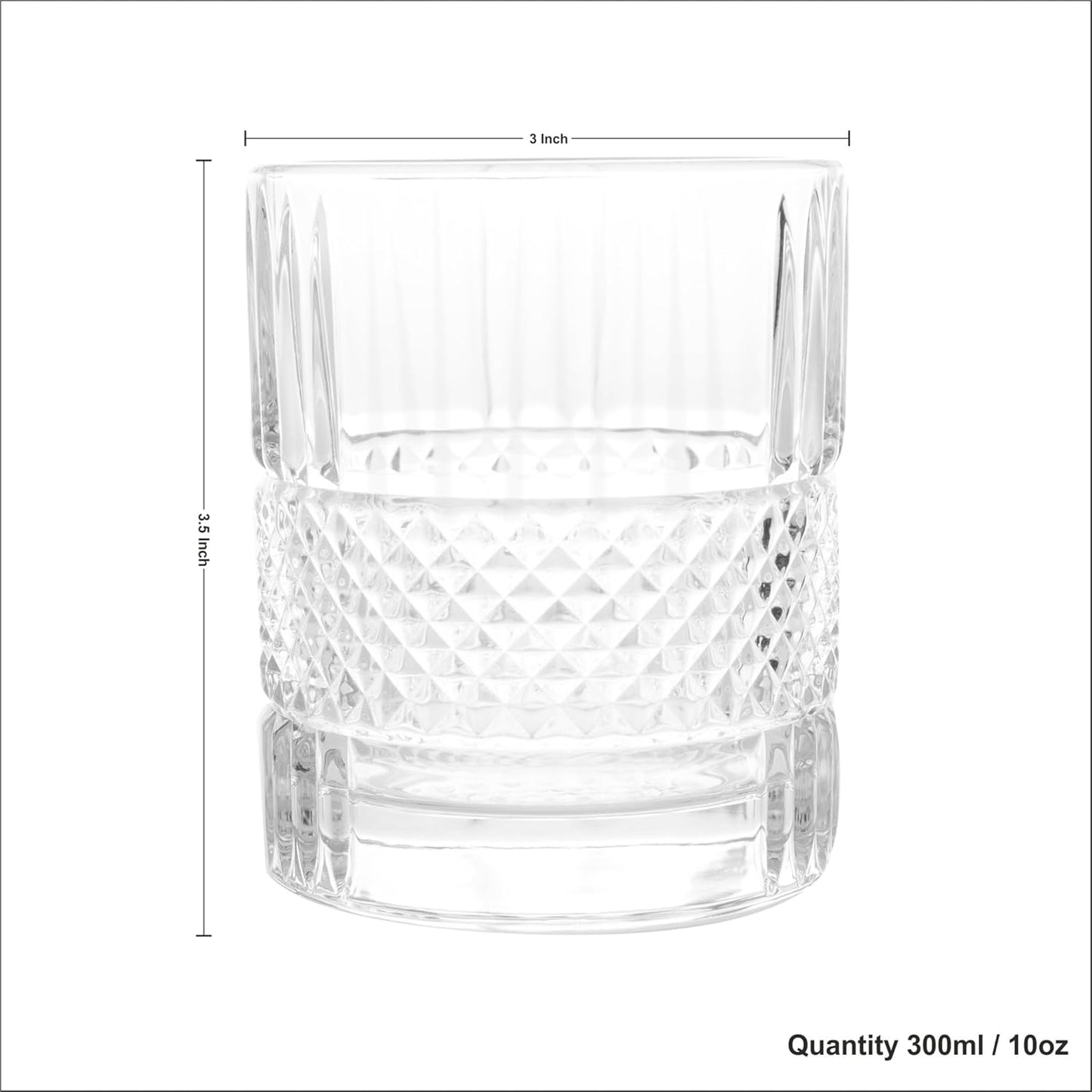 LEMONSODA Premium Double Rocks Vintage Whiskey Tumblers - Uniquely Designed Vintage Style Glass