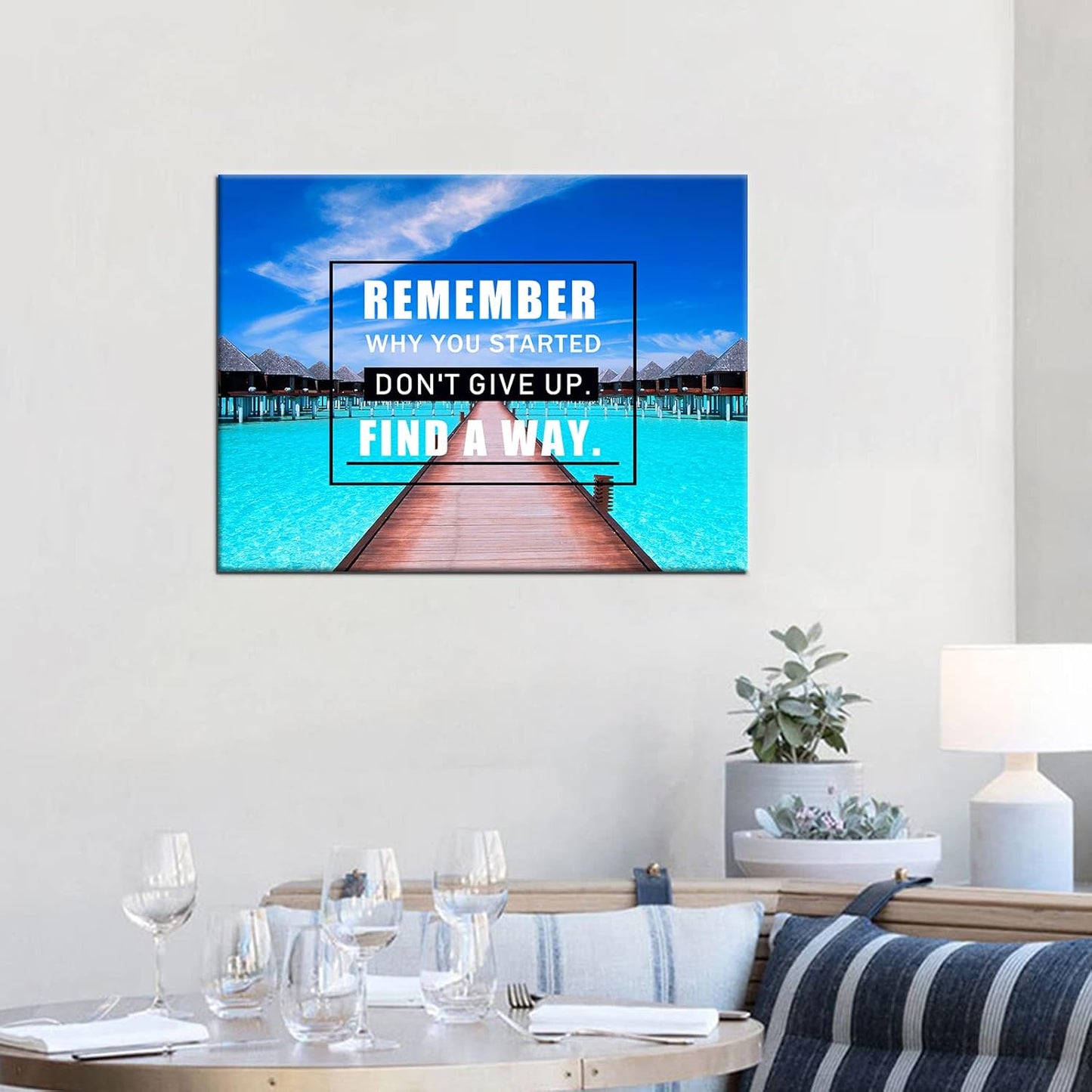 GoForArt Dream Big Motivational Canvas Wall Art, Inspirational Famous Quote Bedroom Living Room Decor, Positive Modern Landscape Mountain Office Dorm Room Poster Print (Motivational-03, 18.00" x 24.00")