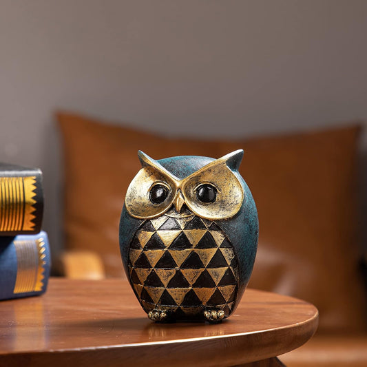 Leekung Owl Statue Home Decor - Owl Figurines for Bookshelf, Bedroom, Living Room, Office & TV Stand Decorations - Animal Sculptures Gift for Bird Lovers