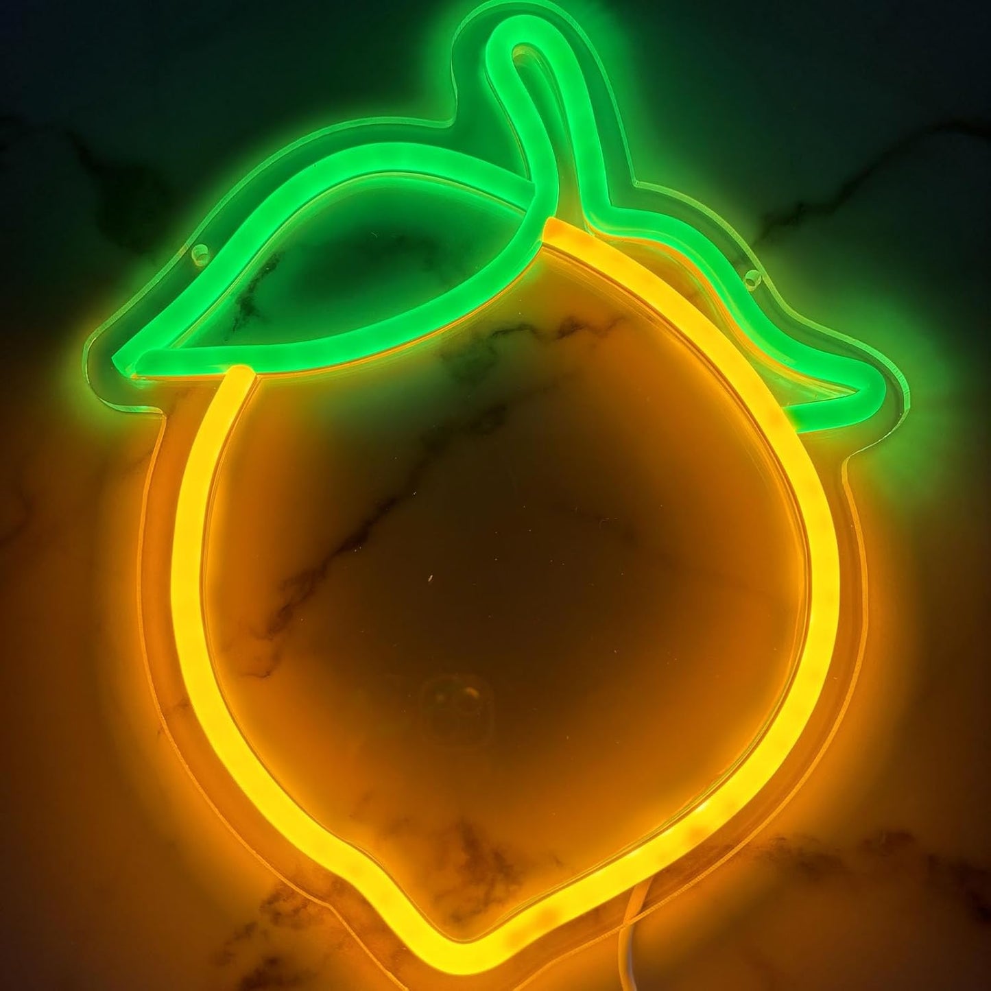 Lemon Neon Sign Cute Fruit Shape Neon Light Fruits Light Up Signs for Wall Decor Apartment, Bar, Kids' Room,Yellow Led Sign for Birthday Party Bedroom,11.5 * 10.3in