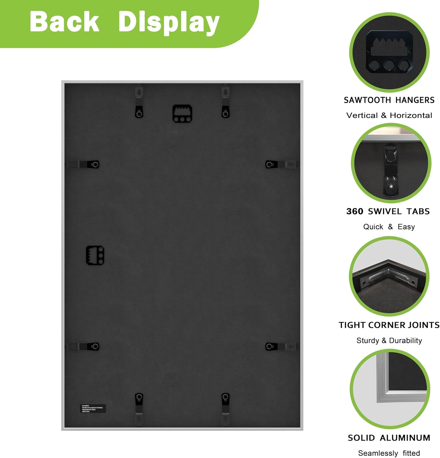 FrameWorks 13x19 Matted to 11x17 Picture Frame – Aluminum Frame w/Tempered Glass, Removable Mat for Photos, Posters, Art, Stylish Wall Frame for Home Decor, Gallery Walls, Office, Living Room - Black