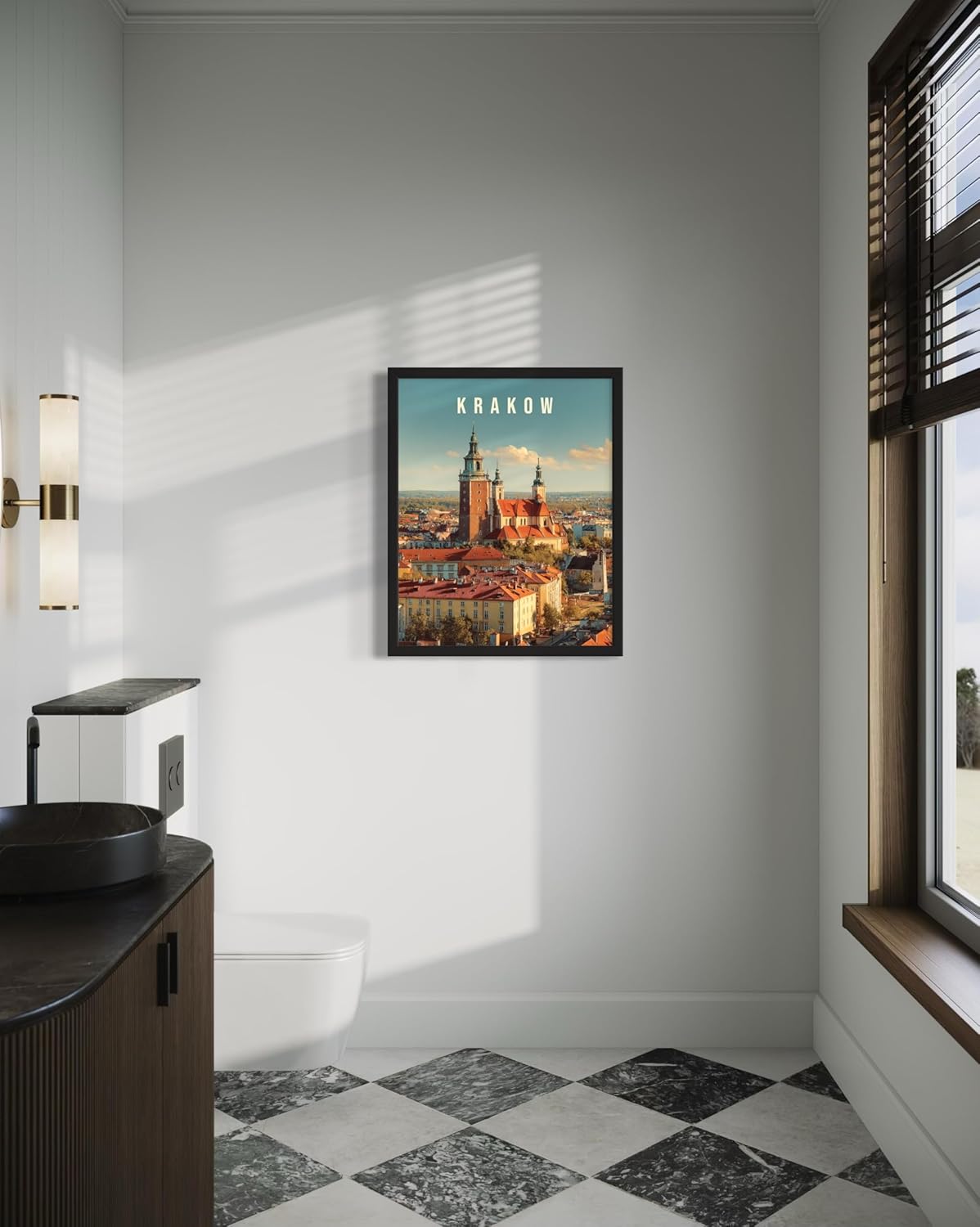 Kraków, Poland Art Print Poster, Europe Vintage City Retro Photography Skyline Travel Bedroom Bathroom Living Room Decor 183 (Kraków, Poland, 11 x 14 inches, Unframed)