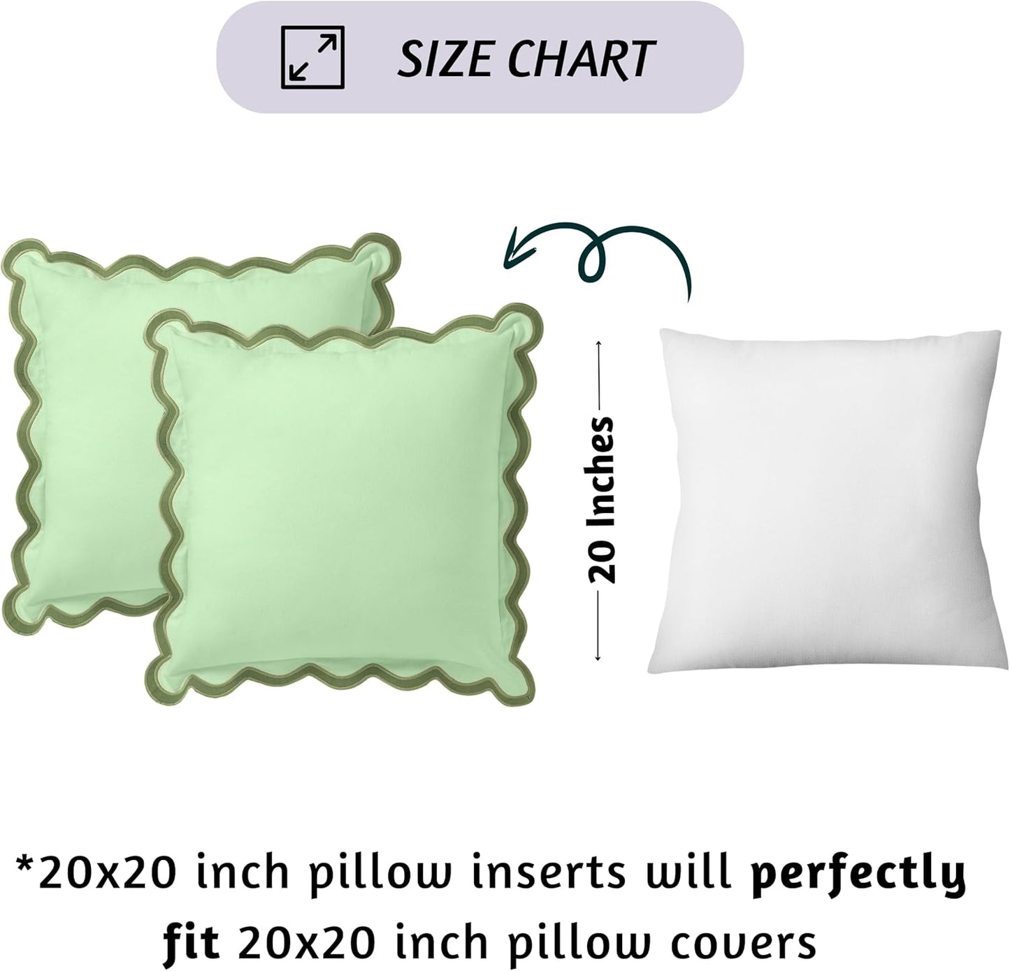 Folkulture Throw Pillow Cover | Set of 2 (20 x 20) | Decorative or Cute Outdoor Pillow, Sage Green Throw Pillows | Green Decor for Couch Pillows for Living Room