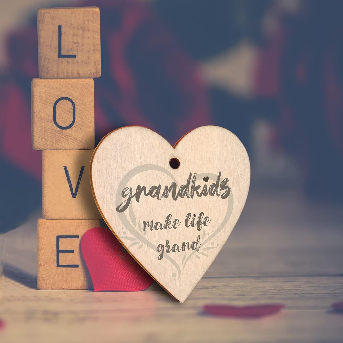 Grandkids Make Life Grand Grandparents Picture Frame, Rotating Floating Grandkids Photo Frame for Christmas Birthday, Display Two 4x6