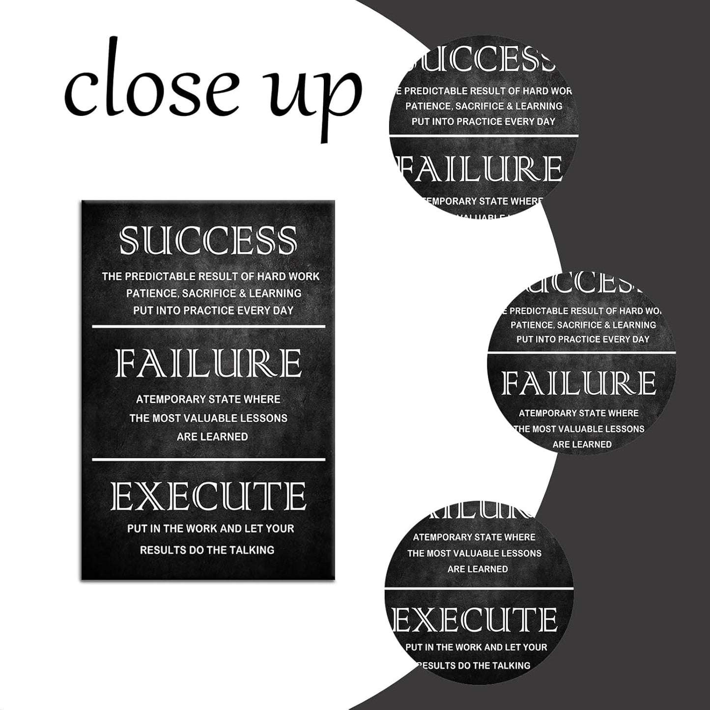 Inspirational Office Framed Wall Art Motivational Quotes Poster Inspiring Success Quotes Canvas Painting Print Artwork for Modern Living room Wall Decoration Ready to Hang [12''W x 18''H]