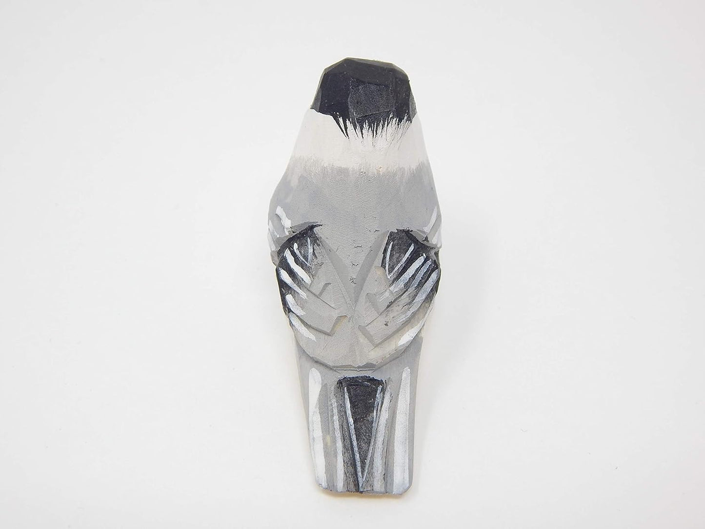 Hand-Carved Chickadee Figurine -Wooden Black-Capped Songbird Statue, Chick Tit Miniature Chestnut Carolina Handmade Songbird Art for Home Decor & Collectibles Nature-Inspired Gifts