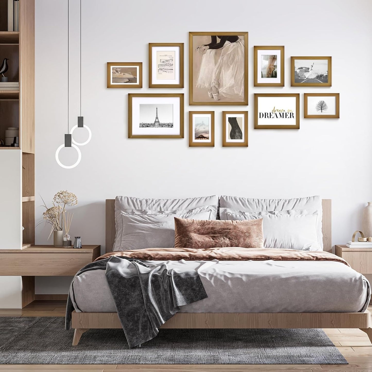 KINLINK 12x16 Picture Frame Brown, Solid Wood Frames with Acrylic Plexiglass for Pictures 11x14/9x12 with Mat or 12x16 without Mat,Wall Display Photo Frame, Set of 4