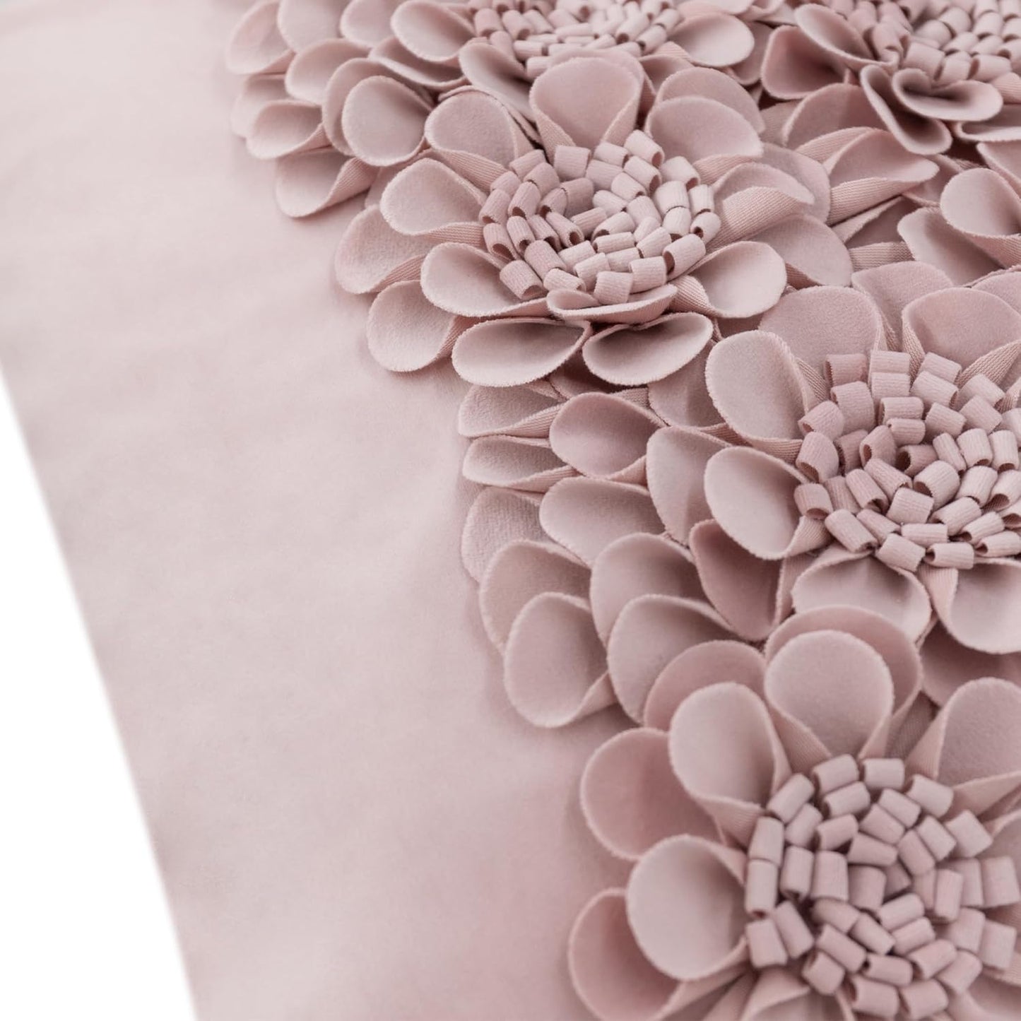 JWH Handmade 3D Flower Throw Pillow Covers Aesthetic Decorative Colorful Floral Accent Pillow Cases Stereo Pillowcase Cute Cushion for Car Bed Couch Bedroom Sofa 18x18 Inch Dusty Pink