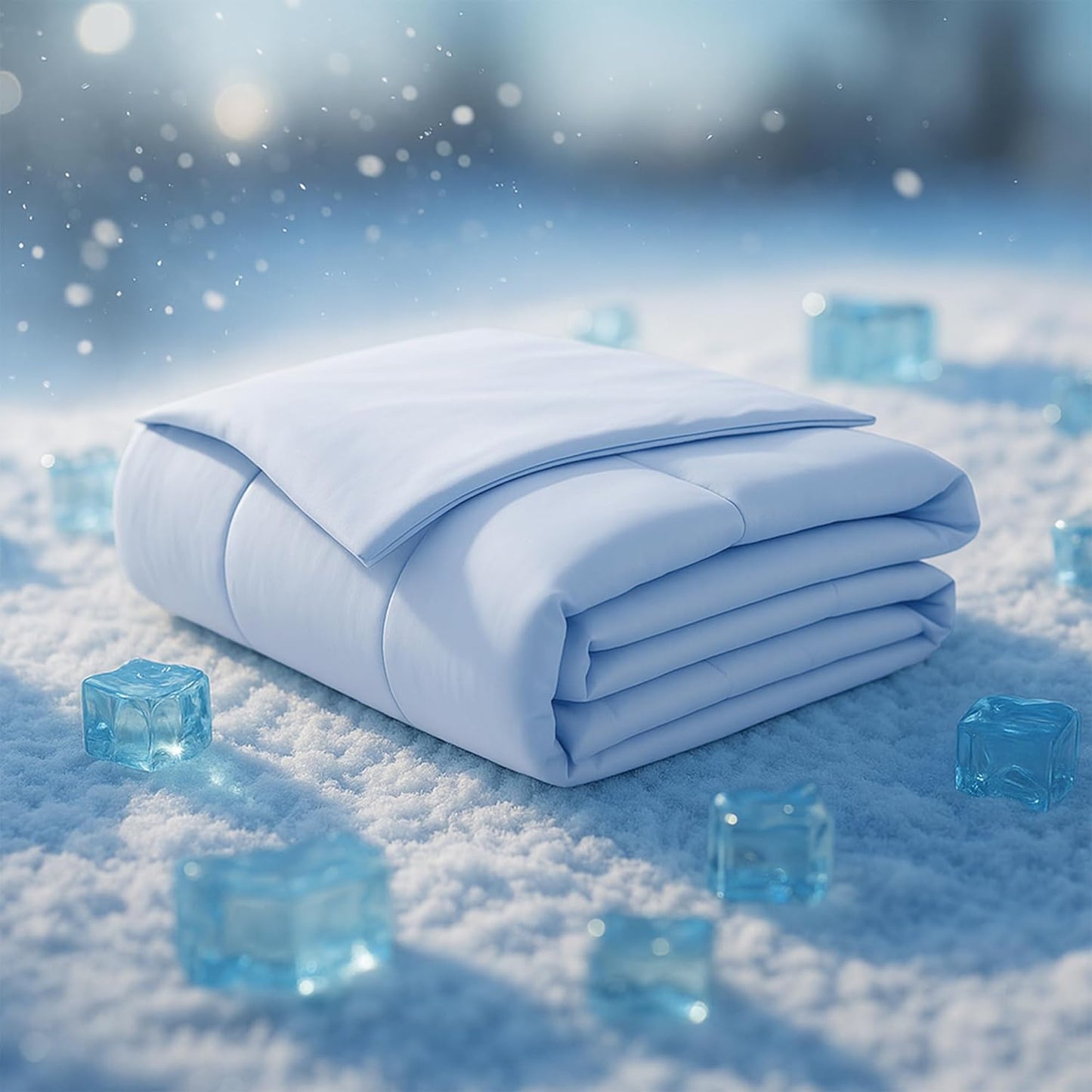 Deconovo Cooling Comforter – Double-Sided Cold Touch for Hot Sleepers & Night Sweats, Lightweight & Breathable, Oeko-TEX Certified, Machine Washable (Cold, Hang-Dry) – Blue, 59x79 Inch