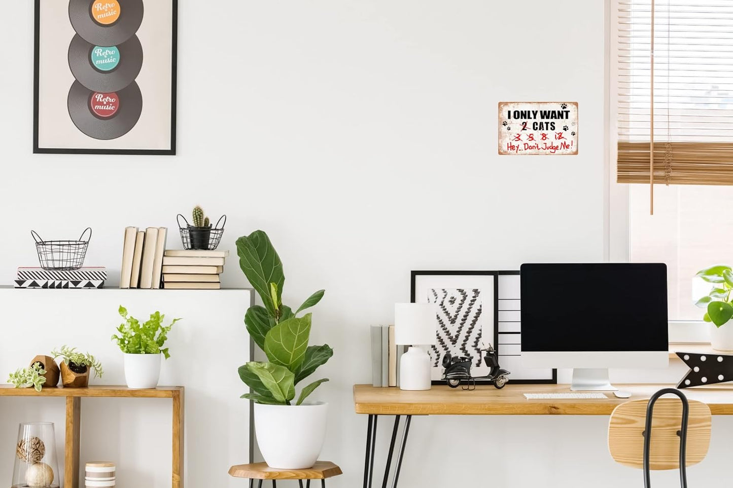 Funny Metal Tin Sign Decor I Only Want Cats Hey...Don't Judge Me Farm Outdoor Cats Coop Rustic Wood Decor Home Room Vintage Wall Poster Art Gift 8x12 in