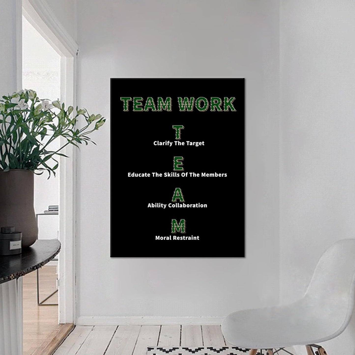 Large Size Motivational Canvas Wall Art Poster Print Team Work Inspirational Quotes Positive Picture Painting Wall Decor Artwork for Modern Home Living Room Office School Ready to Hang [30''Wx 40''H]