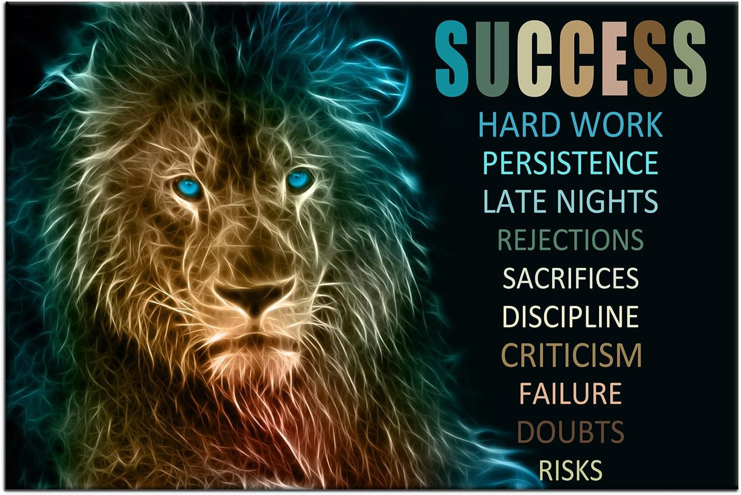 GoForArt Dream Big Motivational Canvas Wall Art, Inspirational Famous Quote Bedroom Living Room Decor, Positive Modern Landscape Mountain Office Dorm Room Poster Print (Inspirational-15, 12.00" x 18.00")