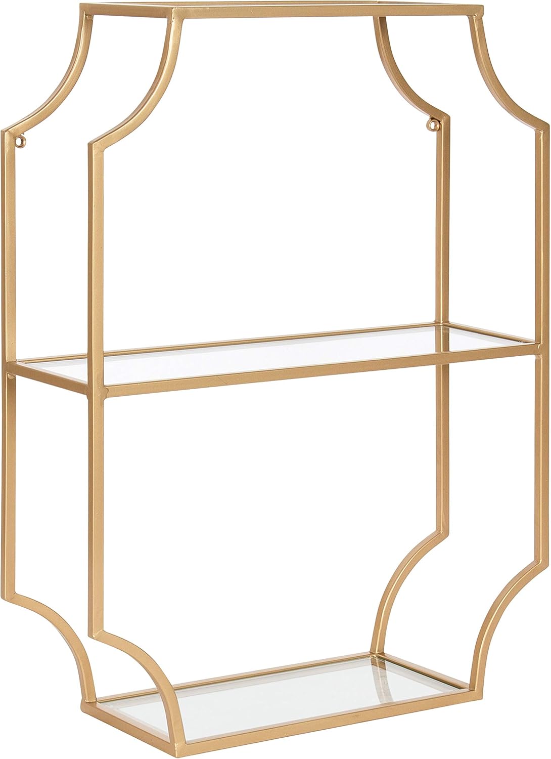 Kate and Laurel Ciel Glam Geometric Wall Shelf, 18 x 24, Gold, Decorative Shelves for Storage and Display
