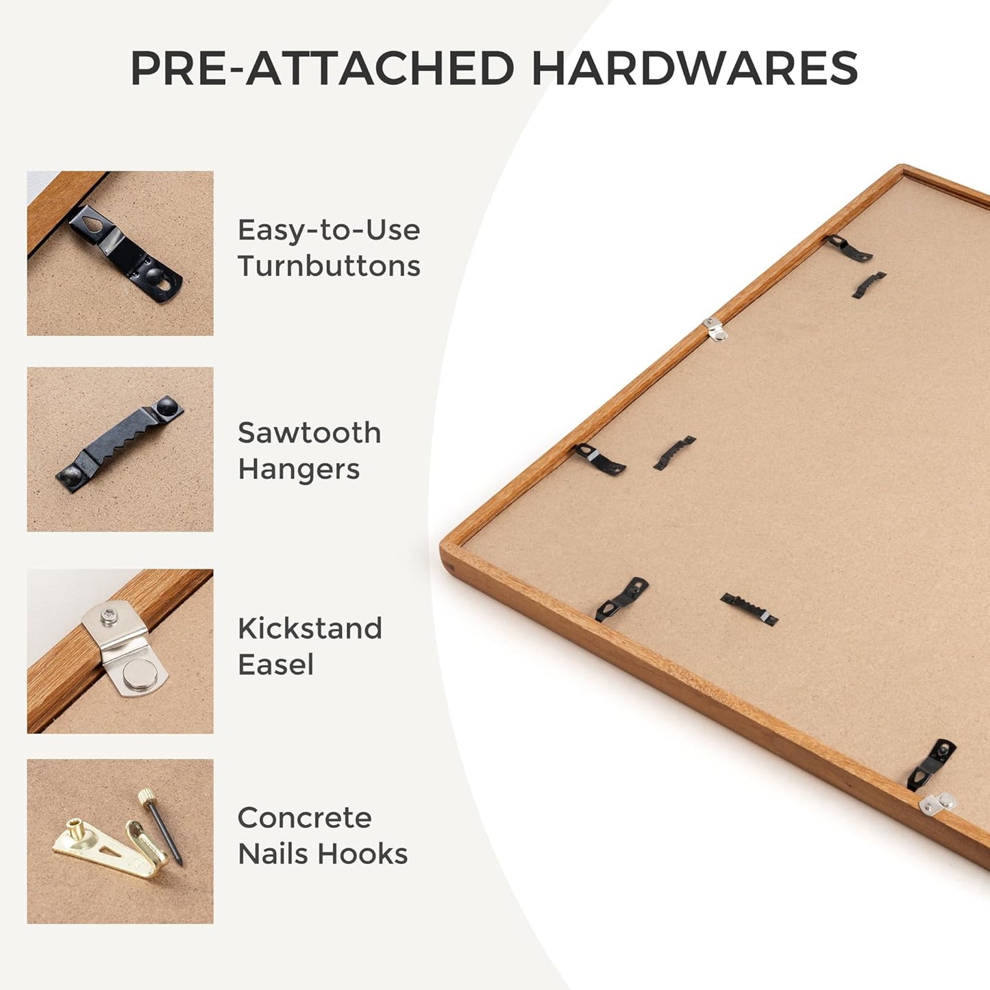 Heimlove 11x14 Picture Frames Natural Teak,Original Wood Hand Make Crafted Diploma Frame with Mat to 8x10 Graduation Picture Display,Family Picture,Wedding Picture,Photo,Certificate Wall Mounted