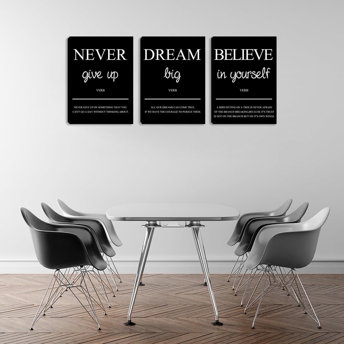 Inspirational Motivational Wall Art for Office Canvas Print Poster Wall Decor Black Painting Pictures Framed Artwork Decorations for Living Room Bedroom Gym Home Decor (60”Wx28”H)
