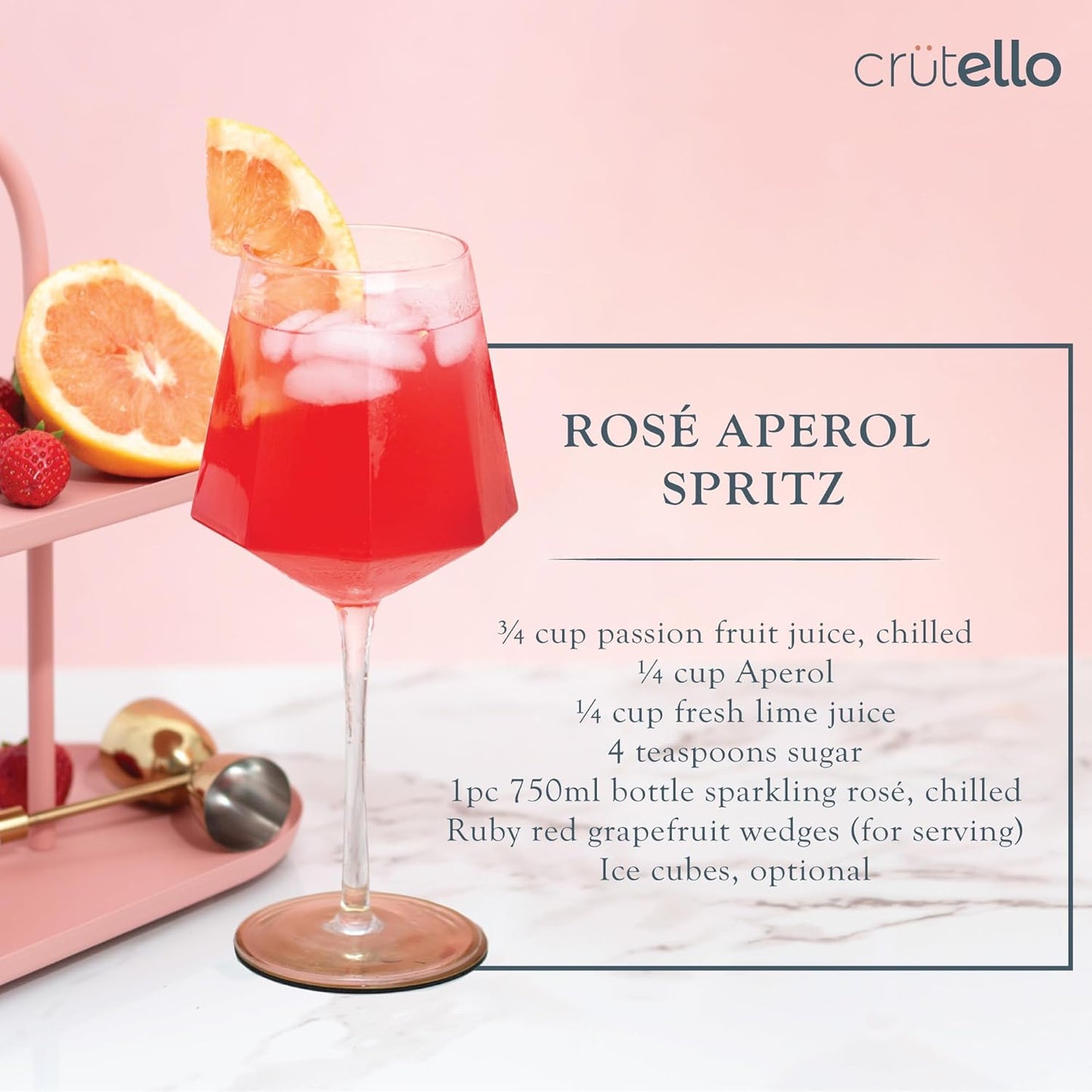 Crutello Vintage Wine Glasses Set of 4-18 oz Glass Sets - Fancy Unique Art Deco Glassware - Long Stemmed Fun Drinking Glasses for Red and White Wine, Cute Cocktail, or Fun Mocktails