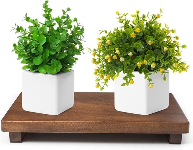 Wood Riser For Display Walnut Wood Pedestal Stand, farmhouse decor Soap Tray, Displays Your Plant Bottles Candles for Your Home Kitchen (Large, 12 x 7.1 x1.57Inch)