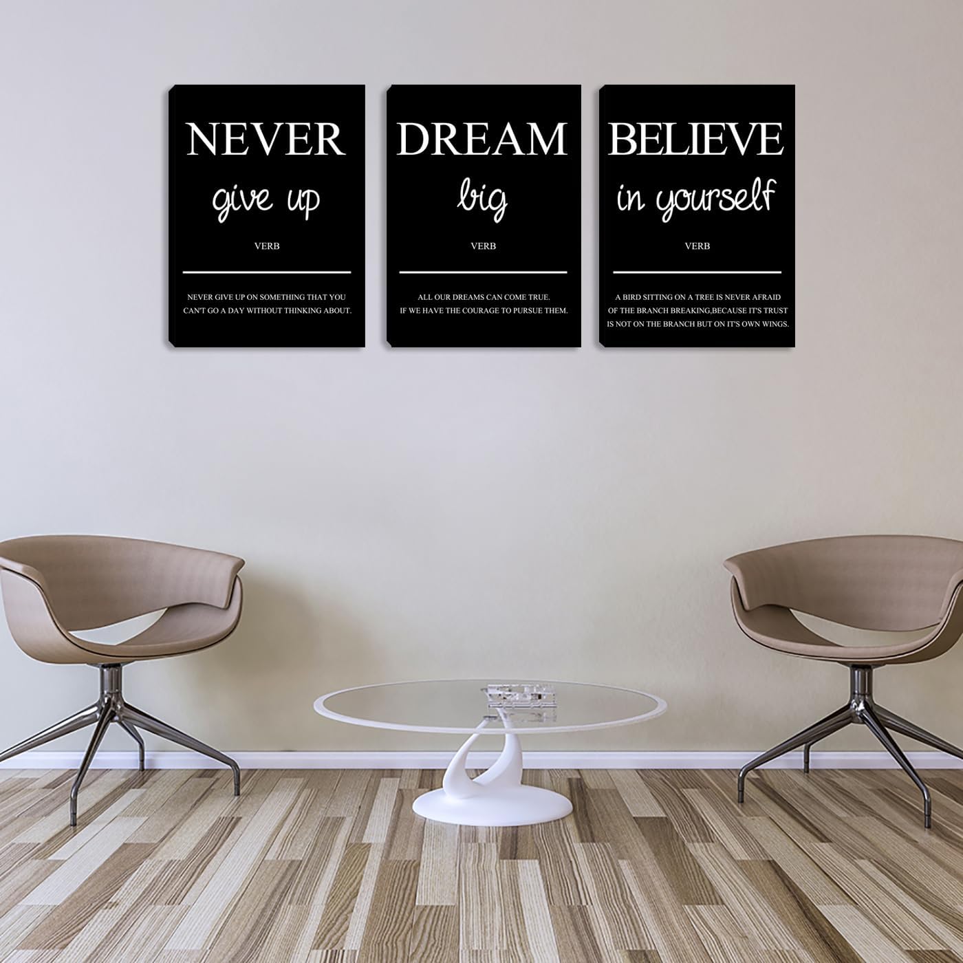 Inspirational Motivational Wall Art for Office Canvas Print Poster Wall Decor Black Painting Pictures Framed Artwork Decorations for Living Room Bedroom Gym Home Decor (60”Wx28”H)