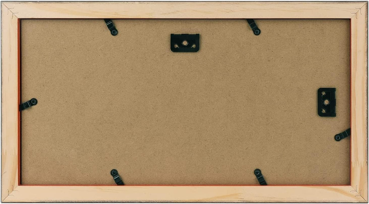 Golden State Art, Set of 10, 7x14 Brown Photo Wood Collage Frame with Mat Displays (3) 4"x6" Pictures