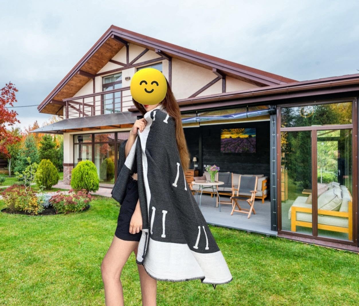 h Blanket Soft Throw Blanket Faux Fleece Cashmere Plaid Warm Shawl Thick Knitted Plush Cozy Comfy for Women Throw Blanket for Sofa Couch Bed Queen King Size 55x66 in (Orange)