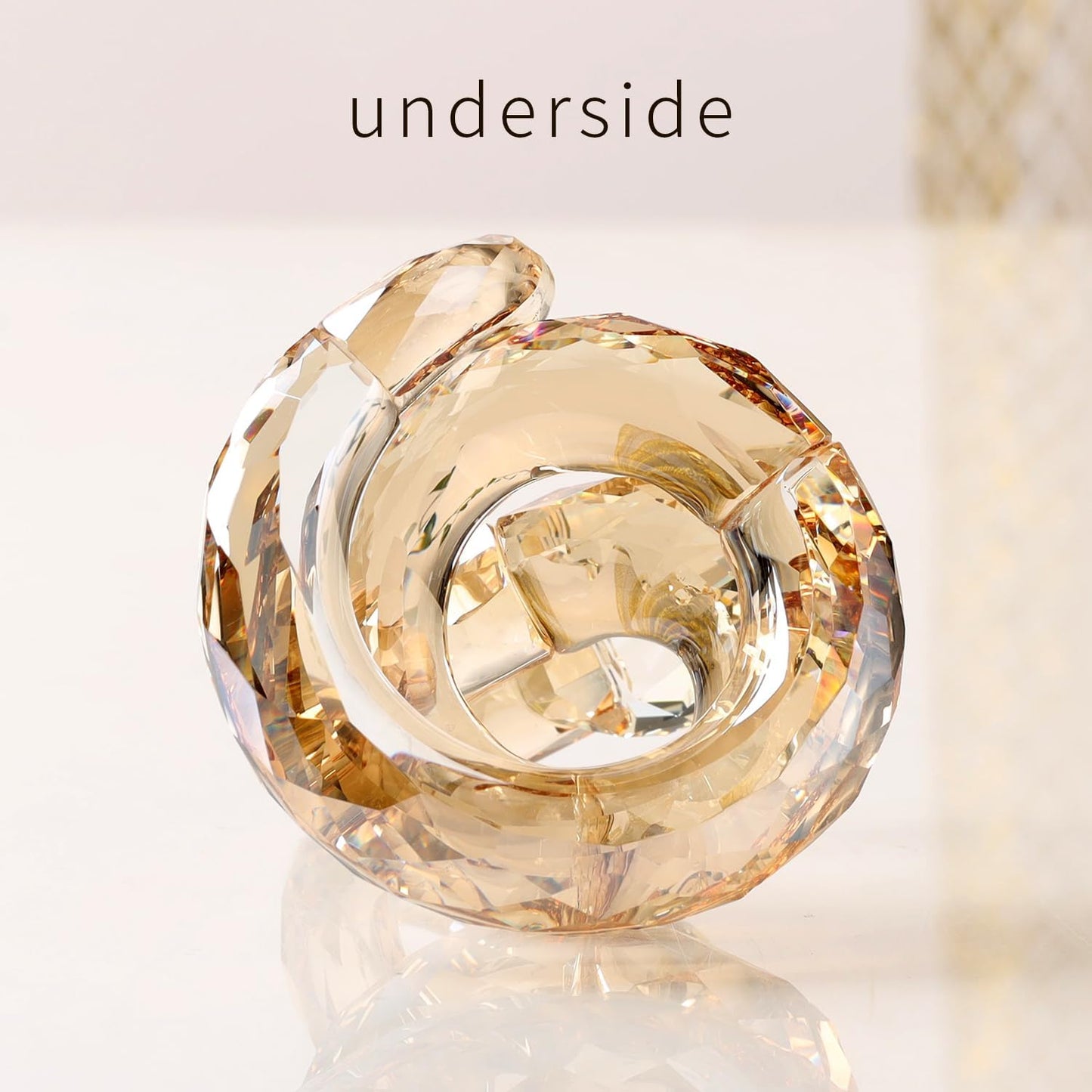 Crystal Coiled Snake Realistic Animal Holiday Collection Table top Ornament Home Decor Collectible Figurines Christmas New Year Gifts (Gold)