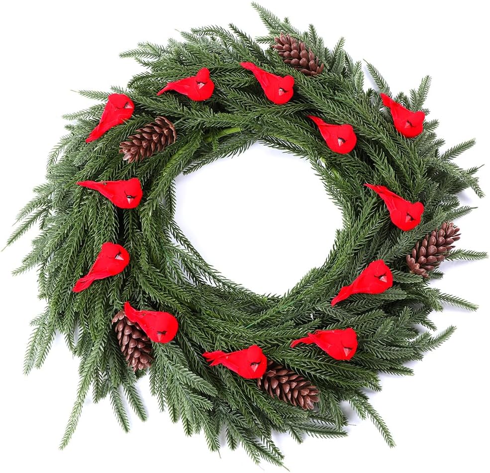 JOICEE 12 Pcs Cardinal Red Birds for Crafts, Mini Cardinal Artificial Tiny Red Birds Ornaments with Clip on Christmas Tree Decorations for Xmas Tree Wreath Yard Patio Home Decor